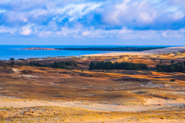 Nida - Curonian Spit and Curonian Lagoon, Nida, Klaipeda, Lithuania. Baltic Dunes. Unesco heritage. Nida is located on the Curonian Spit