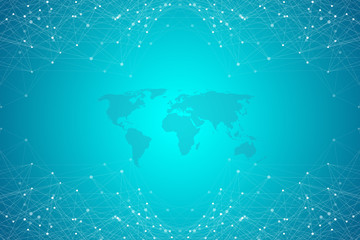 Abstract plexus background with connected lines and dots. Plexus geometric effect. Big data complex with compounds. Lines plexus, minimal array. Digital data visualization. Vector illustration.