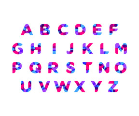 abstract colorful alphabet with modern neon color