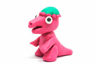 play doh Pachycephalosaurus on white background