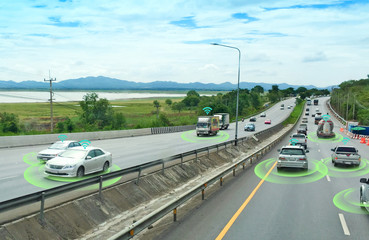 Smart car, self-driving mode vehicle with  Radar signal system and and wireless communication, Autonomous car