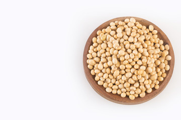 Dry soybeans - Glycine max. Top view