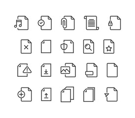 Simple Set of Document Vector Line Icons. Contains such Icons as Bureaucracy, Batch Processing, Accept, Decline Document and more. Editable Stroke. 48x48 Pixel Perfect.