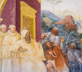 Fresco in Monte Oliveto Maggiore - Scene in the Life of St Benedict
