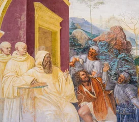 Fresko in Monte Oliveto Maggiore - Szene aus dem Leben des heiligen Benedikt © jorisvo