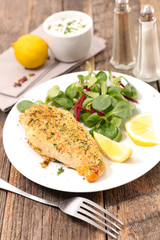 chicken fillet and salad