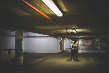 Close up image of a same sex female / lesbian couple enjoying sightseeing in the Cape Town South Africa city Center