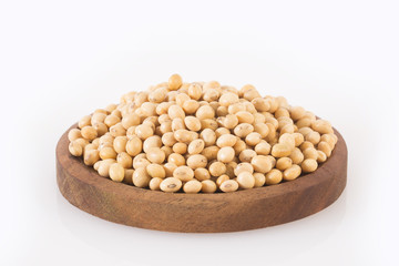 Dry soybeans - Glycine max. Top view