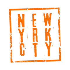 New York City Typography. T-shirt print, apparel, label, badge. Grunge style. Elements for design.