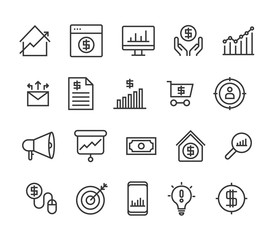 Set of Marketing Money Business  Editable Stroke. 48x48 Pixel Perfect.