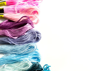 Multicolored mouline threads for embroidery