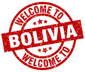 welcome to Bolivia red stamp