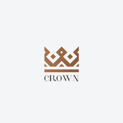 Geometric Vintage Crown abstract Logo design vector template. Vintage Crown Logo Royal King Queen symbol Logotype concept icon.