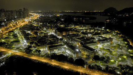 Obraz premium Aerial view of Rio de Janeiro city at night