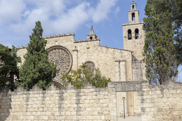 Monastery of Sant Cugat,ancient benedictine abbey,Catalonia,Spain.