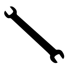 wrench silhouette isolated on white background vector illustration