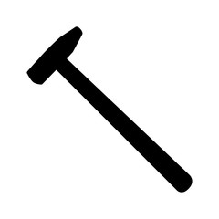 hammer silhouette isolated on white background vector illustration