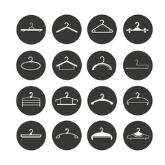 hanger icon set in circle buttons