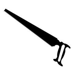 Hacksaw Saw, Silhouette vector illustration, isolated on white background