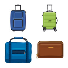 Isolated object of suitcase and baggage logo. Set of suitcase and journey stock vector illustration.