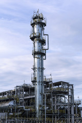 Fototapeta na wymiar fluid catalytic cracking unit (FCC) in a modern chemical factory. equipment of oil refinery.