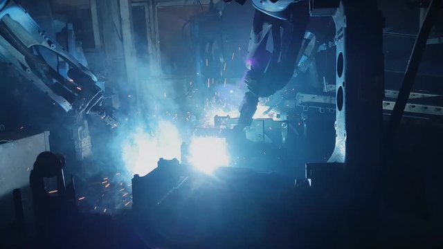Welding Robots machine Technology for manufacturing industrial automotive 