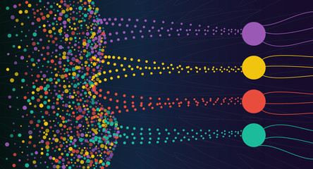 Abstract colorful big data information sorting visualization, innovative big data analysis diagram