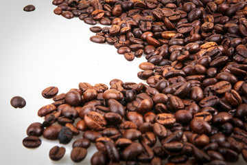 Coffee beans isolated on white background