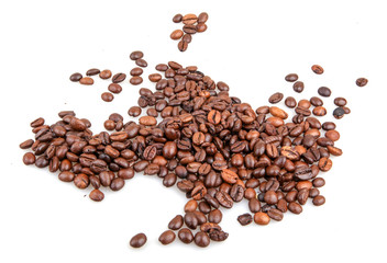 Coffee beans isolated on white background
