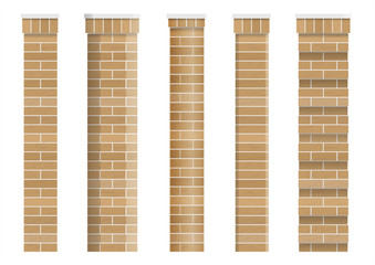 Set of textures of brick classical columns