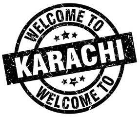 welcome to Karachi black stamp