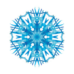 Kaleidoscope watercolor snowflake