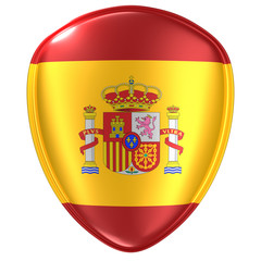 3d rendering of a Spain flag icon.