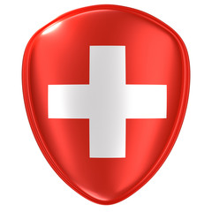 3d rendering of a Switzerland flag icon.