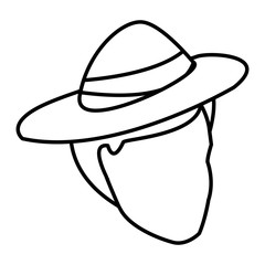 Man faceless head with hat
