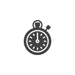 Fototapeta na wymiar Stopwatch vector icon. filled flat sign for mobile concept and web design. Timer clock simple solid icon. Symbol, logo illustration. Pixel perfect vector graphics