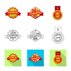 Isolated object of emblem and badge sign. Collection of emblem and sticker stock symbol for web.
