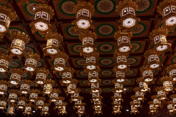 Tooth Relic Buddhist temple interior view 