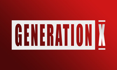 Generation X - neat white text written on red background