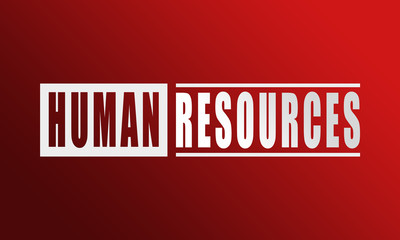 Human Resources - neat white text written on red background