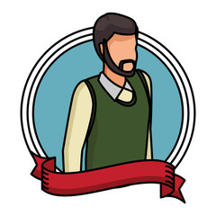 Man with sweater avatar round icon