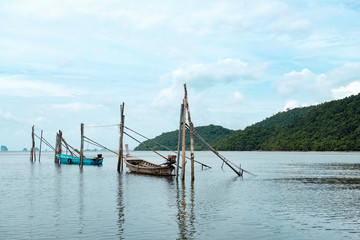 Beautiful ocean with fisherman boat