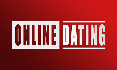 Online Dating - neat white text written on red background