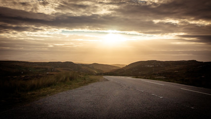Road side beautiful landscape in Isle of Skye, Scotland