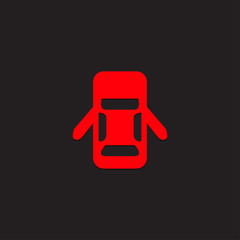 Car dashboard panel icon on a black background. Symbol of car doors