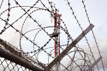 Background War Net Barrier Barbed Wire Conflict in Phuket Thailand