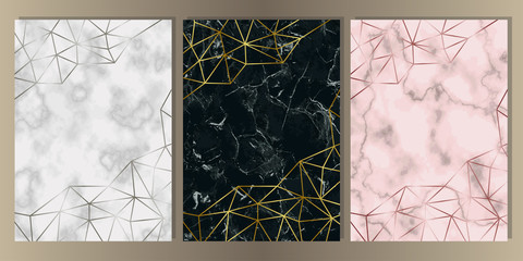 Luxury Marble Cover Set with Geometric Elements