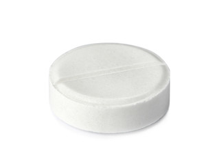 Pill on white background. Medical care and treatment