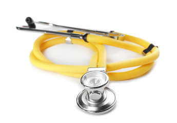 Stethoscope on white background. Medical object