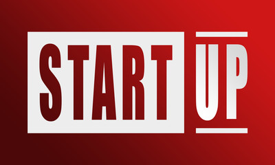 Obraz premium Start Up - neat white text written on red background